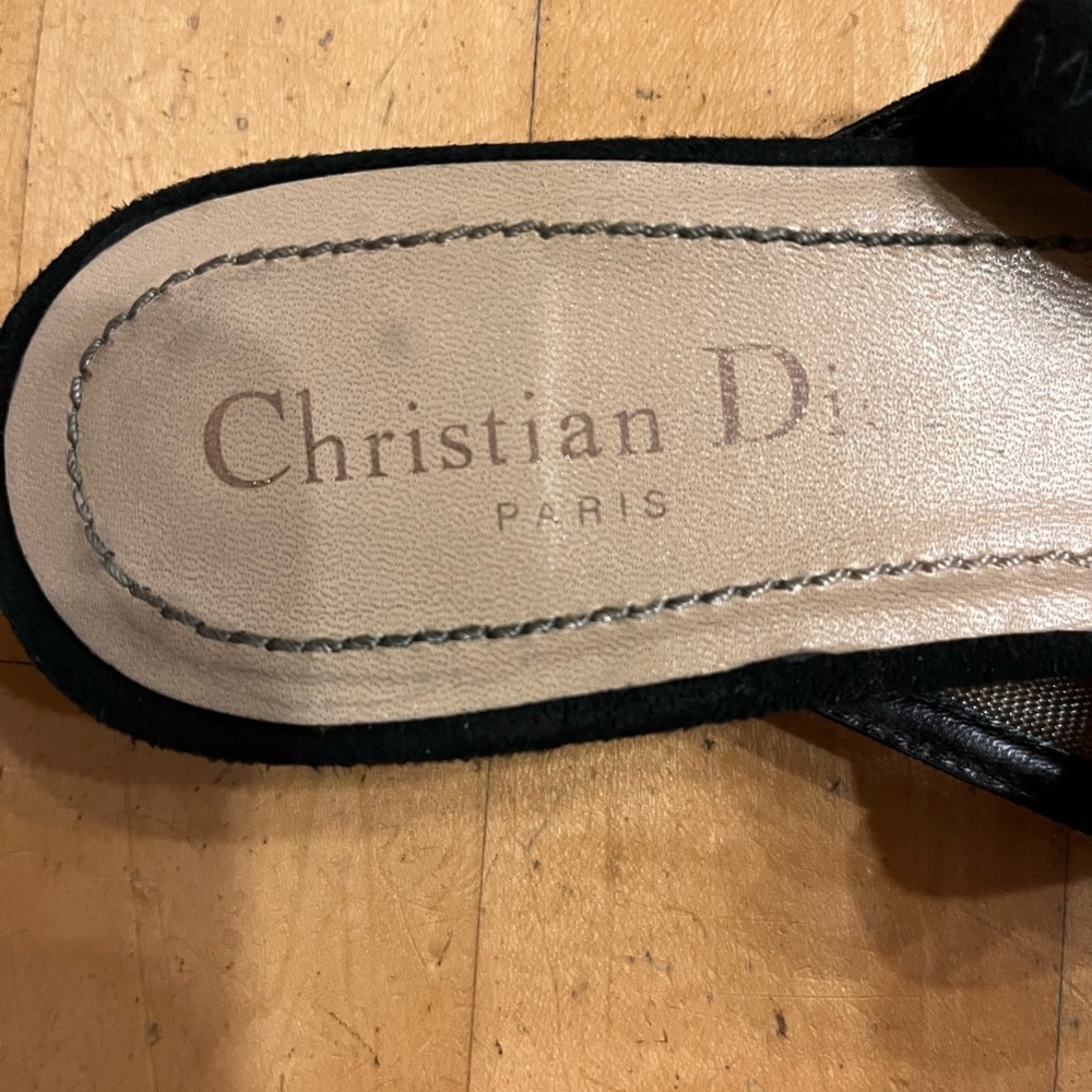 Christian Dior black slingback Flats plumeti on Tulle and Suede stunning! - Picture 6 of 8
